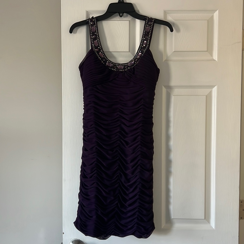 Evening midi dress size 6, purple color